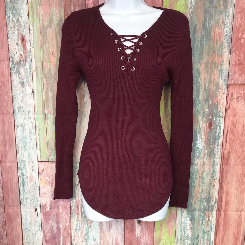 Long sleeve cross neckline Top - Picture 1 of 5